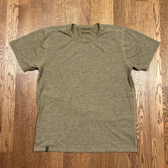 Duckworth Vapor Wool Lyocell Blend Made in USA Coyote Khaki T Shirt Mens Large - Picture 1 of 9